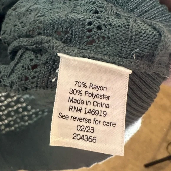 Lauren Conrad Dusty Green Open Front Sweater XXL - Picture 4 of 8